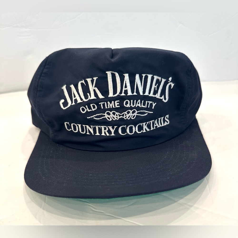 Jack Daniel’s Men’s Vintage Flat Bill Hat Navy Blue One Size